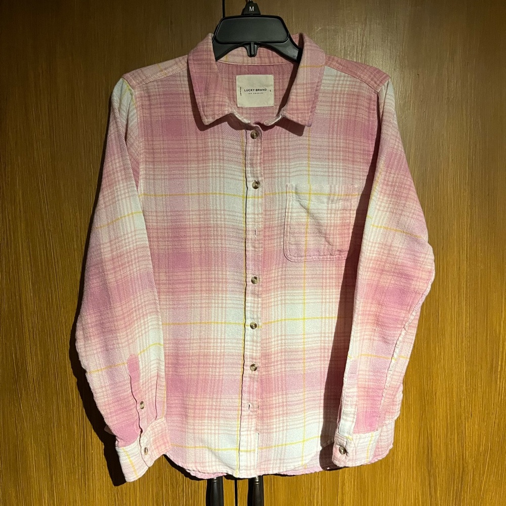 Lucky Brand pink flannel shirt